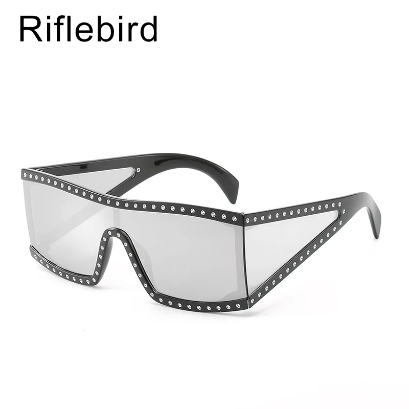 Женские солнцезащитные очки в стиле панк стразы большие размеры 2020 стимпанк