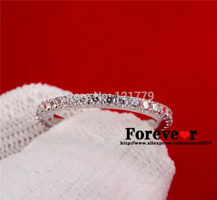 

TR005 fine jewelry 0.72CT sona Simulated Gem Infinity silver color wedding rings for women,solid white gold color wedding bands,