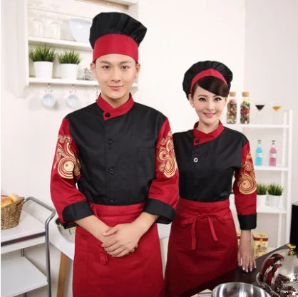 

New Hot Checkedout Chef Jacket Cook Coat Restaurant Kitchen Chef Uniform China Style Comfortable Material Working Clothes