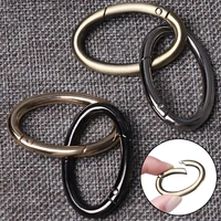 2pcs new zinc alloy plated gate spring oval ring buckles clips carabiner purses handbags oval push trigger snap hooks carabiners