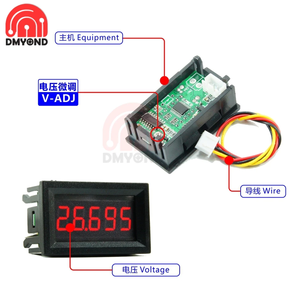 0 56 дюймов DC 0-33 000 V (0-33V) светодиодный цифровой вольтметр 5-знака после запятой бит