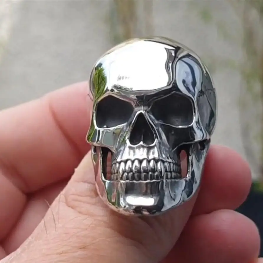 

SECRET BOYS Cool high detail skull ring men's motorcycle punk circle retro gothic stainless steel