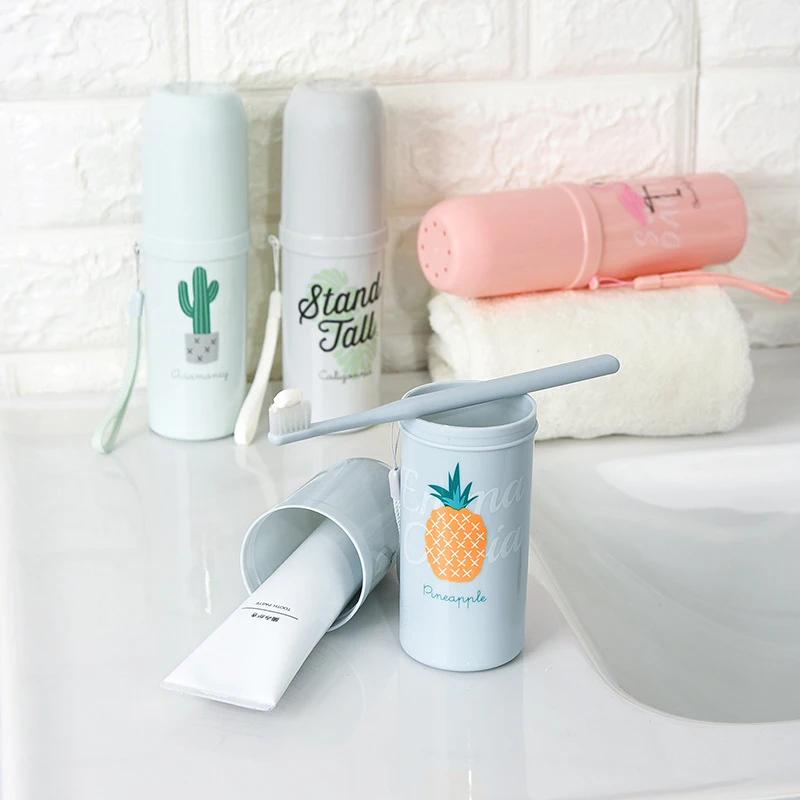 

Portable Printing Toothbrush Cup Convenient Durable Material Environmental Protection Traveling Plastic Storage Cup Toothbrush