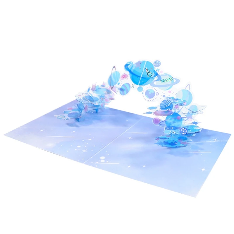 3D выдвижные рождественские поздравительные открытки с кристаллами планеты на день рождения приглашения