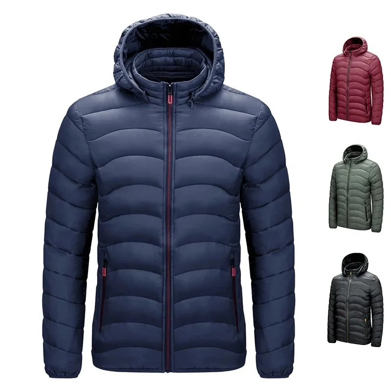 

Men's Cotton Clothes Jacket 2021 New Autumn Winter Hooded Jacket Men's Light Cotton Clothes Jacket