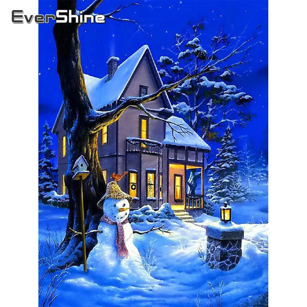 

Алмазная 5D Вышивка EverShine, зимняя картина крестиком «сделай сам», полноразмерная мозаика для домашнего декора с изображением пейзажа