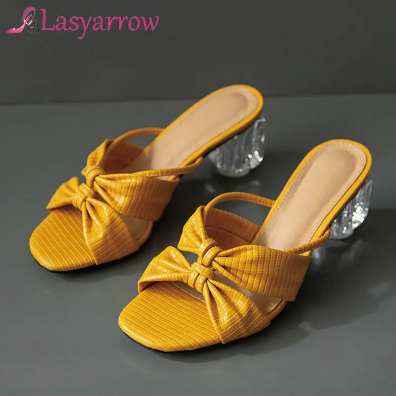 

Сандалии Lasyarrow женские на квадратном каблуке, босоножки из искусственной кожи с ремешком-бабочкой, модная обувь с ремешком на пятке, лето 2020