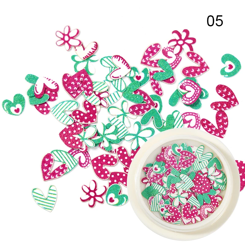 

3D Nail Art Accessories Wood Pulp Chips Mixed Simulation Lover Flowers Grass Ultra-Thin Patch DIY Finger Nail Art Decorations