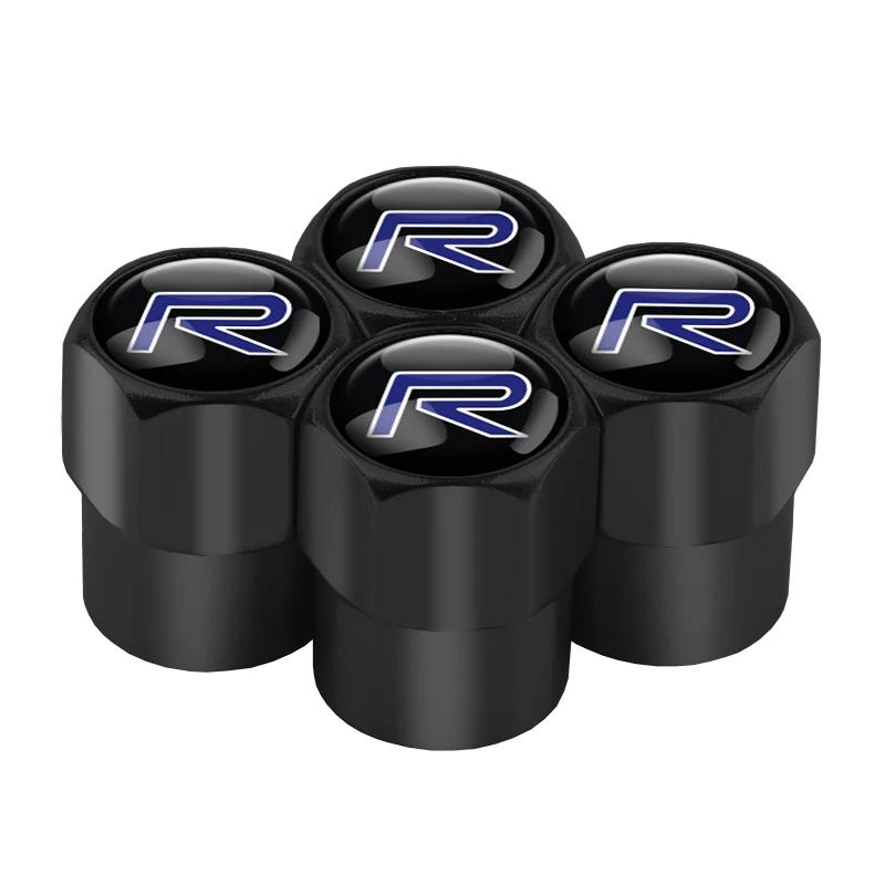 

For Volvo Rdesign 4PCS Aluminum Car Wheel Tire Valves Stem Caps Waterproof Dustproof Valve Cover Auto Styling Tyre Accessories