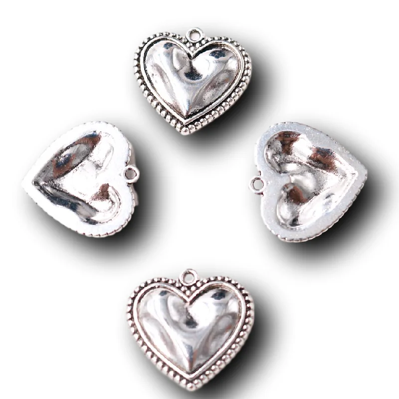10 шт. посеребренные Винтажные серьги-подвески в форме сердца вечного шарма