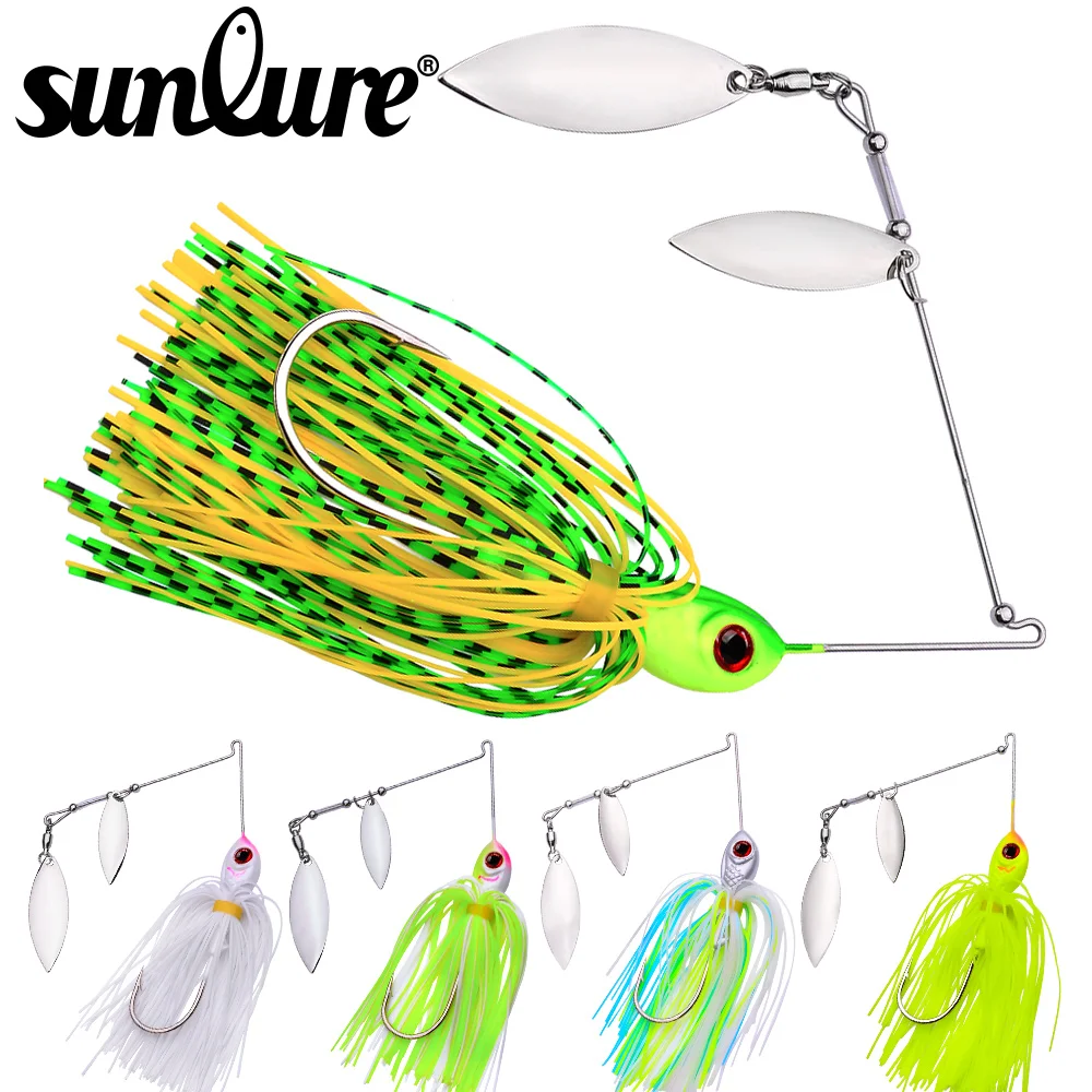 

Sunlure 5Pcs/lot Fishing Spinnerbait Lures 10g-14g Double Willow Blade Spinner Baits for Bass Pike Tiger Muskie Metal Jig Lures