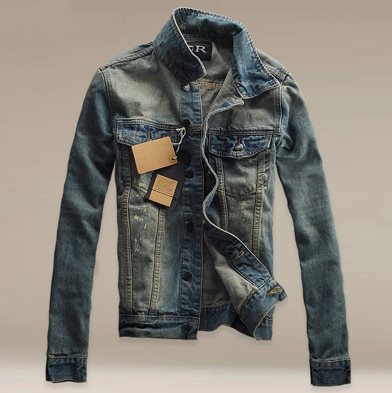 

Fashion Man's Clothing Cowboy Branded Vintage Retro Blue Washed Slim Men's Jackets Men Winter Korean Teenager Denim Jacket Men