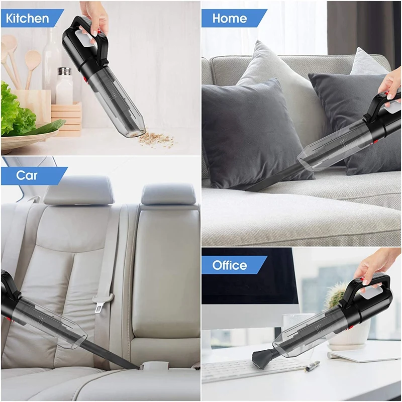 

Handheld Vacuum Cordless, Portable Vacuum Cleaner 7000PA Powerful Cyclonic Suction Rechargeable Hand Vacuum Cordless