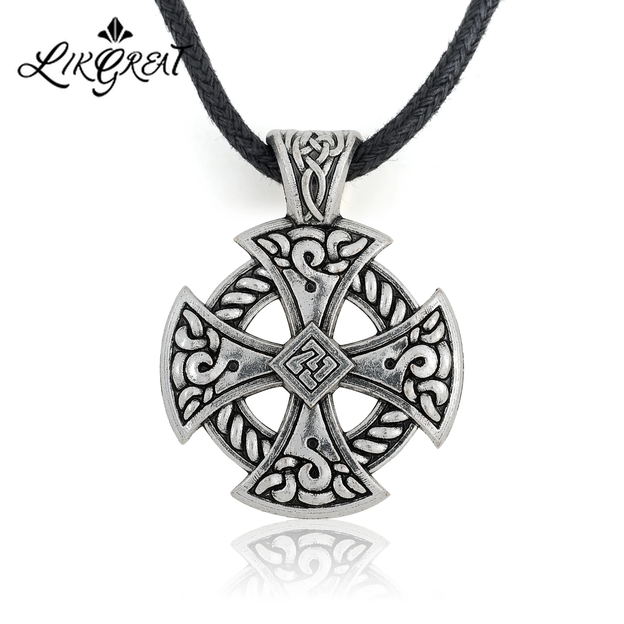 Подвеска Крест LIKGREAT ожерелье с викингом щит ювелирные изделия винтажное