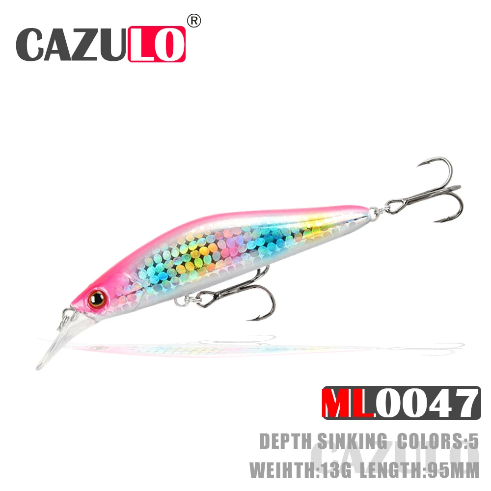 

Fishing Accessories Lures Minnow Isca Artificial Weights 13g 95mm Baits Sinking Wobblers De Pecsa For Seabass Black Fish Leurre