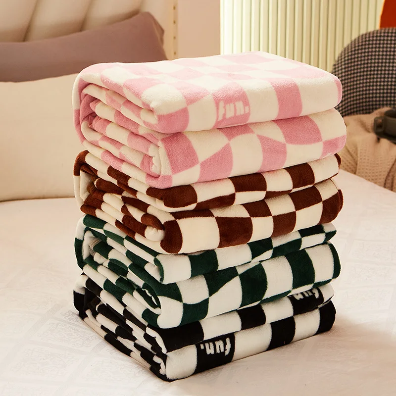 

Winter Lamb Wool Blanket Double Thicker Duvet Cover Blanket Soft Multicolor Plaid Warm Blanket Bed Flat Cover Blanket