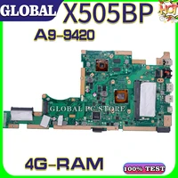x505b for asus x505bp k505b a580b laptop motherboard original mainboard 100 test ok a9 9420 4g ram