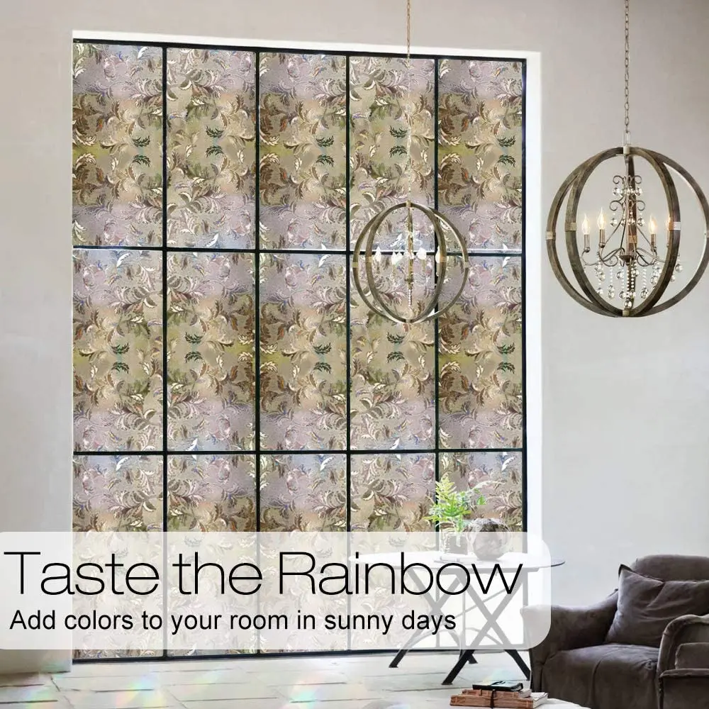 3D коричневая матовая оконная пленка самоклеящаяся декоративная статическая