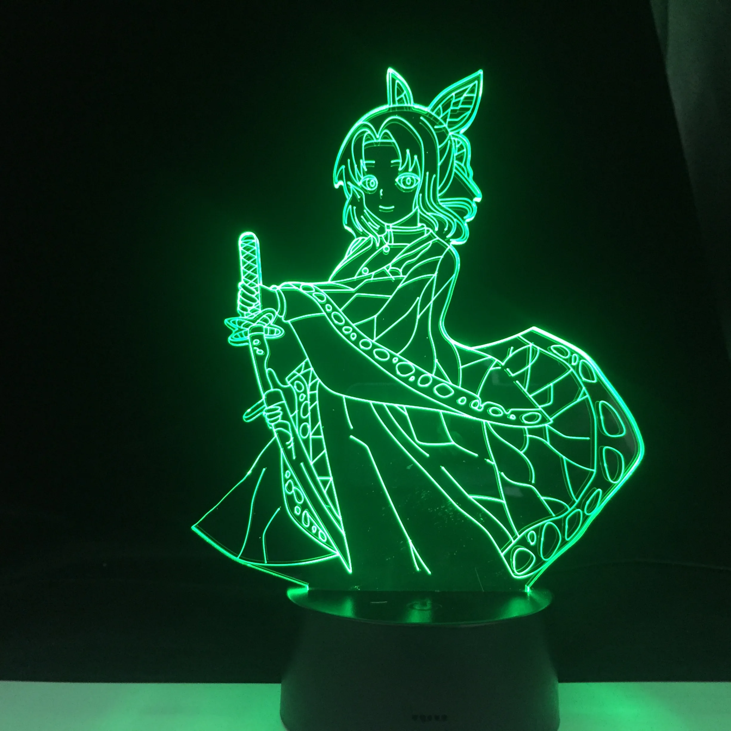 SHINOBU Кочо 3D светодиодный аниме лампа демон убийца KIMETSU без YAIBA Цвета