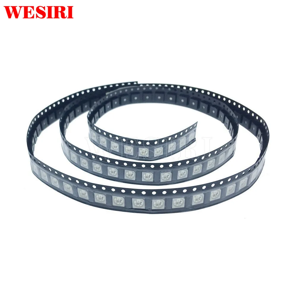 10 ~ 1000 шт. WS2813 (6 контактов) двухсигнальный RGB светодиодный чип 5050 SMD черный/белый