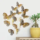 12 шт., декоративные настенные 3d-наклейки в виде бабочек