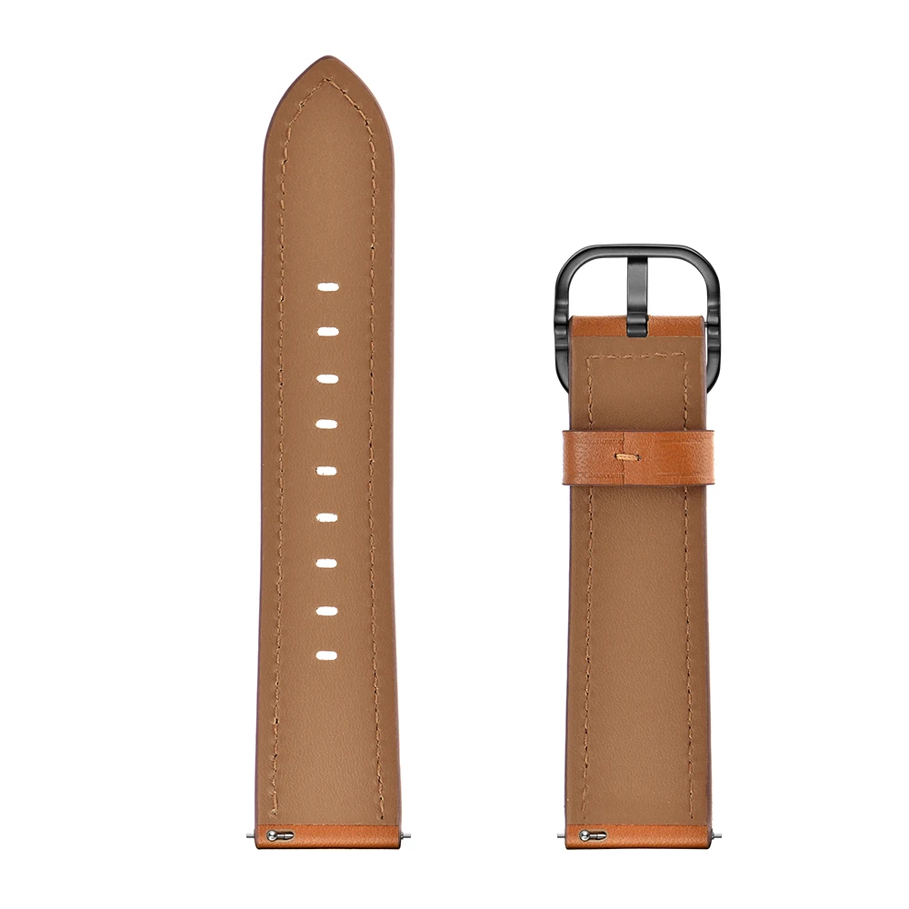 

Brown Genuine Leather Band for AmazFit Smartwatch GTR 47mm Wristwatch Bracelet Men's Watchband Strap.
