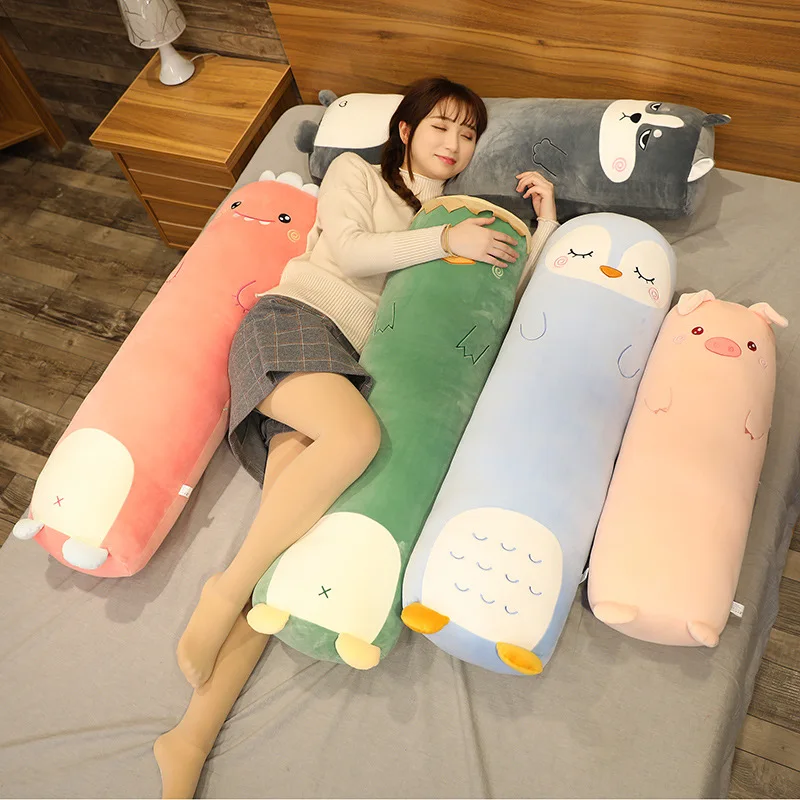 

70/100cm Cartoon Dinosaur Pig Bunny Teddy Bear Husky Duck Plush Toys Stuffed Soft Long Sleep Pillow Doll Cushion Kids Girls Gift