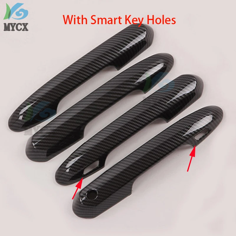 

Для Toyota RAV4 2019-2020 2021 RAV 4 XA50 ABS углеродное волокно Автомобильная дверная ручка Чаша Чехлы отделка стикер аксессуары автостайлинг