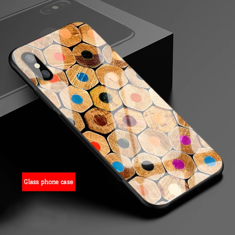 Радужный макрокарандаш из закаленного стекла чехол для телефона iphone 13 12 11 Pro Max 5 6 7
