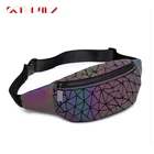 Сумка поясная женская, с геометрическим рисунком, светящаяся