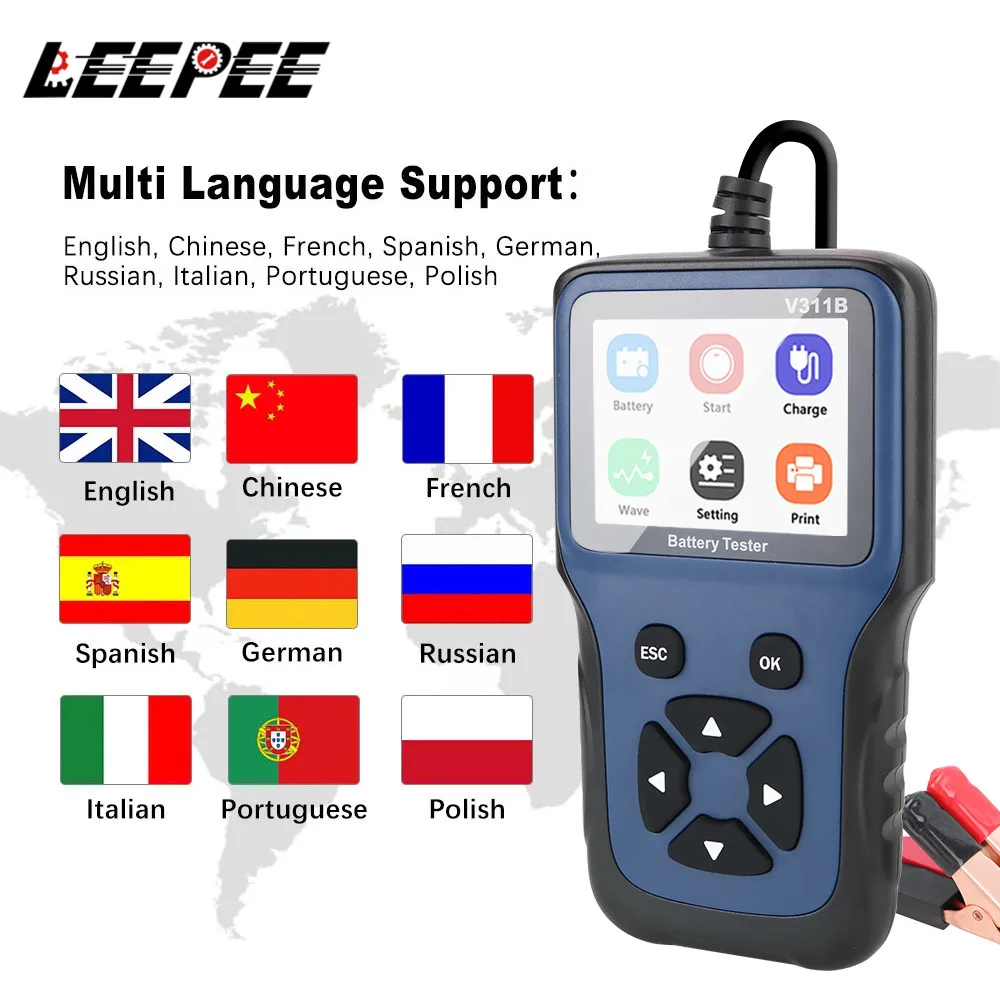 Auto Diagnostic Tool 12V Car Battery Charger Tester Analyzer Analyzer Tools Automotive V311B Car Charging Cricut Load Test Auto Diagnostic Tool 12V Car Battery Charger Tester Analyzer Analyzer Tools Automotive V311B Car Charging Cricut Load Test