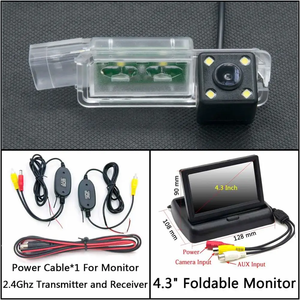 C Wireless 4.3inch F 4 Светодиодный свет камера заднего вида для Volkswagen VW golf 5 golf V golf MK5 golf 7 golf 6 Passat CC автомобильный парковочный ЖК-зеркальный монитор - Название цвета: C Wireless 4.3inch F