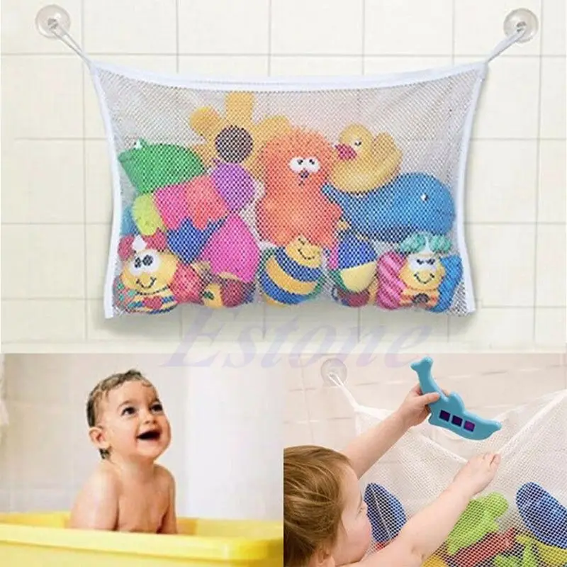 

Baby Bath Time Cute Toy Tidy Storage Suction Cup Bag Mesh Bathroom Organiser Net