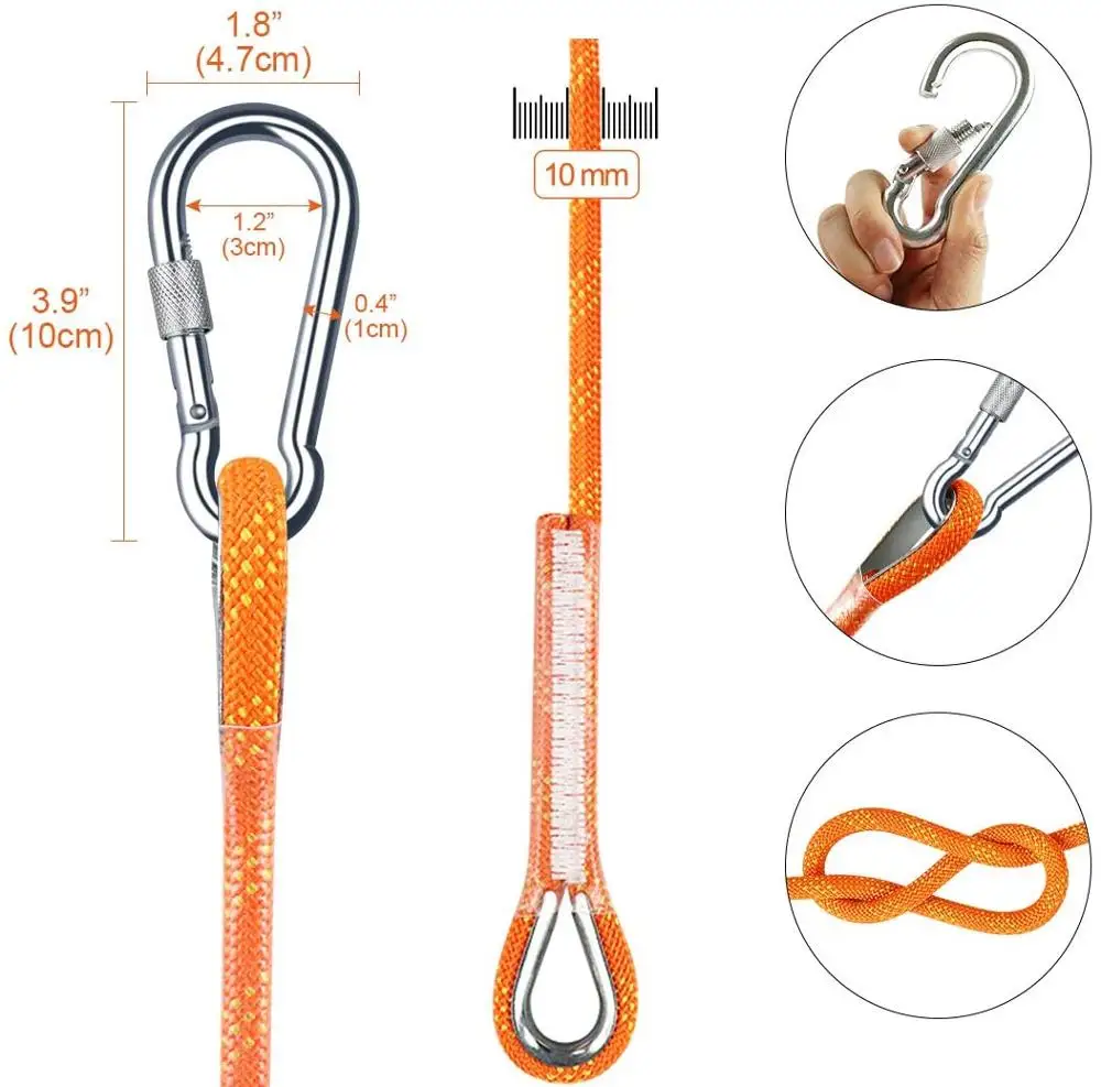 Верёвка для скалолазания на открытом воздухе 10M высокопрочная безопасная