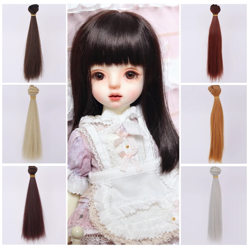 

DIY BJD Doll Wig 20*100CM Tress For Dolls High-Temperature Fiber Multicolor Straight Hair Wig Doll Accessories For 1/3 1/4 BJD