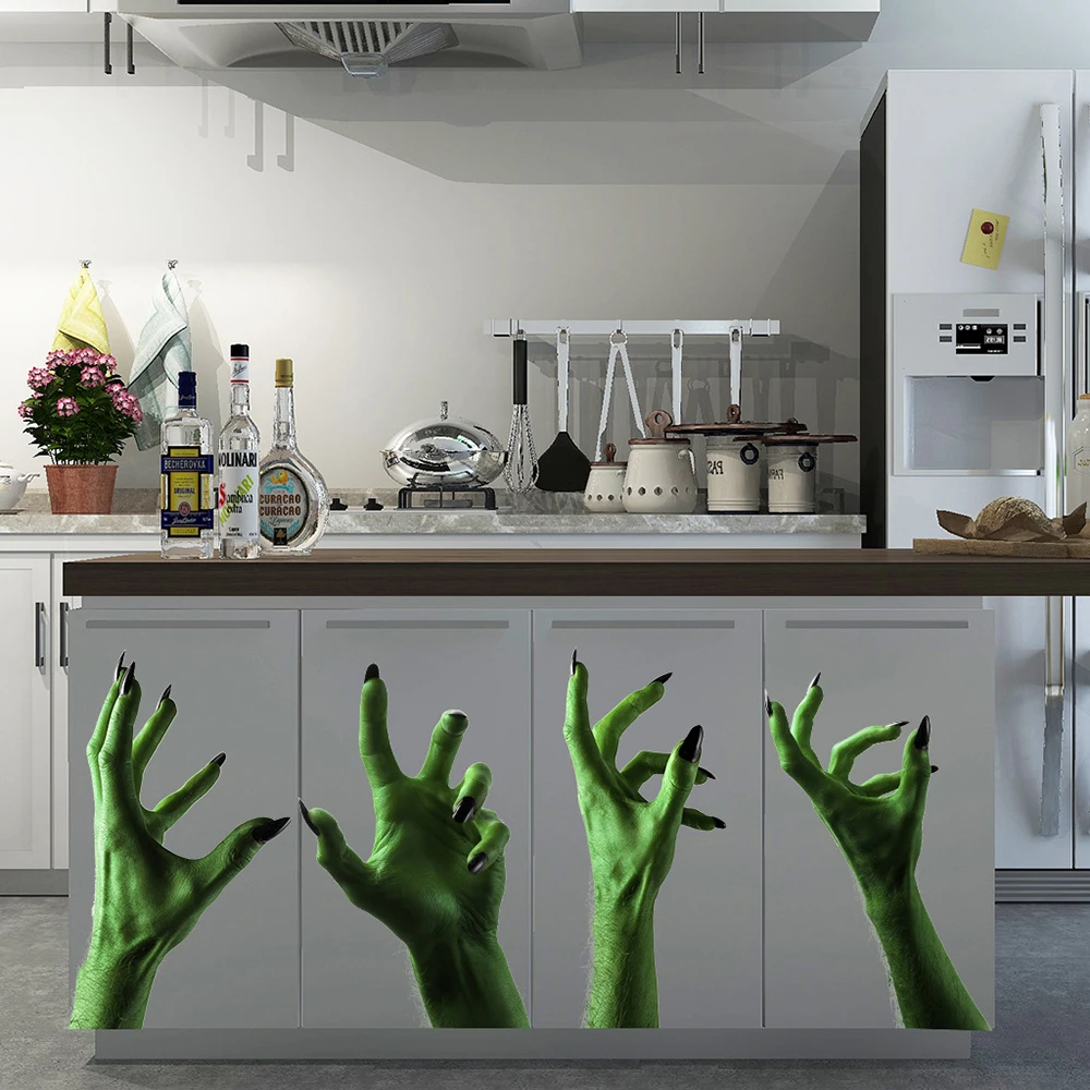 4 зеленые наклейки на стены для празднования Хэллоуина стену украшения гостиной