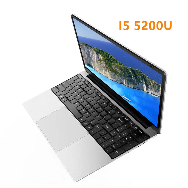 Intel Core I5-5200U 15.6 Inch 8G RAM 128G/256G SSD Metal Laptop Portable Business Office PC Computer New Gaming Netbook Students