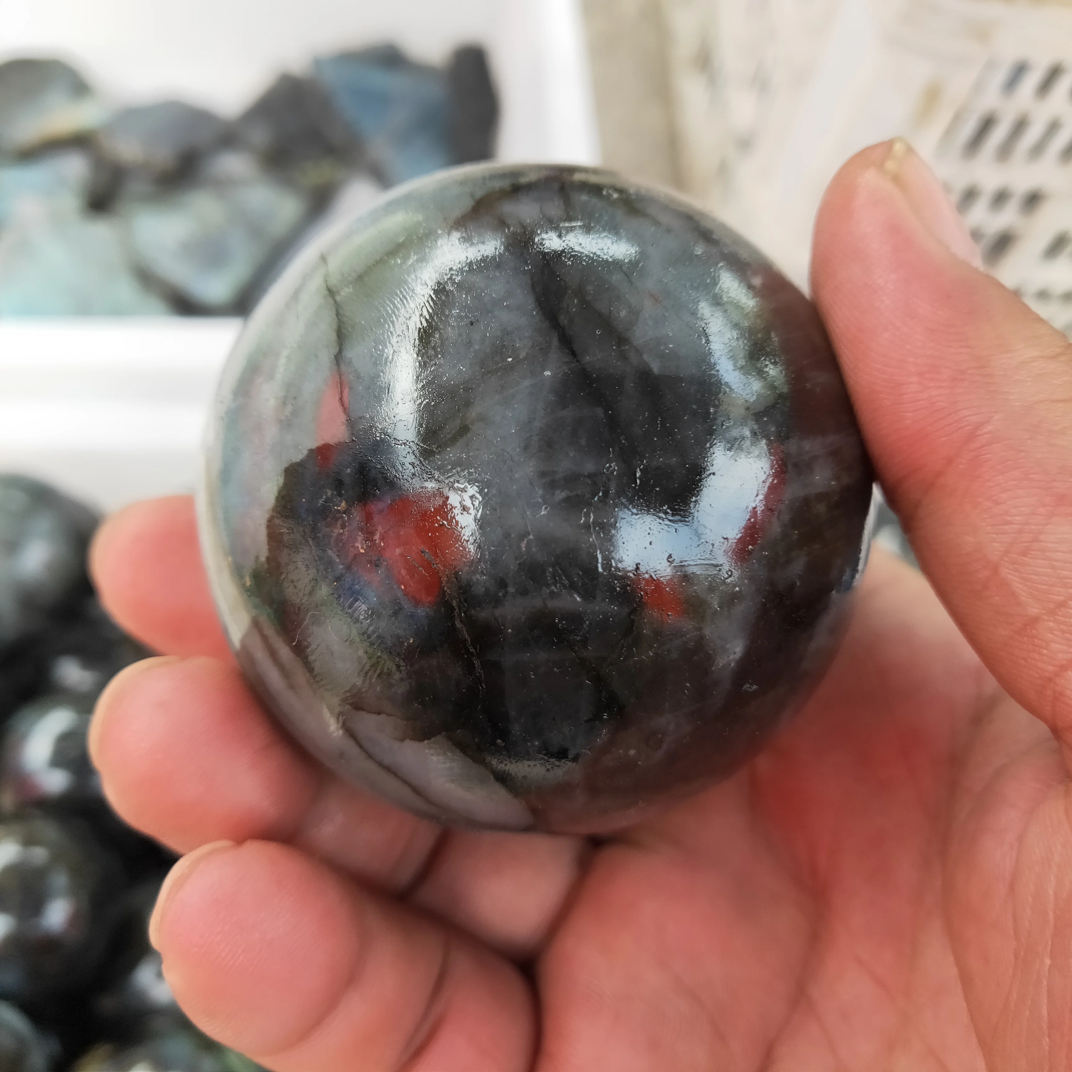 Natural Labradorite Crystal Ball Flashing Energy Stone Gemstone Great for Meditation Home Decoration Chakra Reiki | Дом и сад