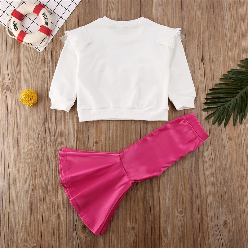 Модный От 1 до 5 лет осенний пляжный костюм для маленьких девочек комплект одежды