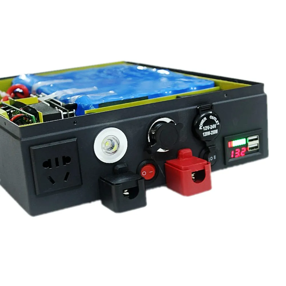 

12v 100ah lifepo4 Lithium iron 12.8v 70ah Rechargeable Battery pack with BMS and Cigarette lighter for RV Camping AC300W Ups