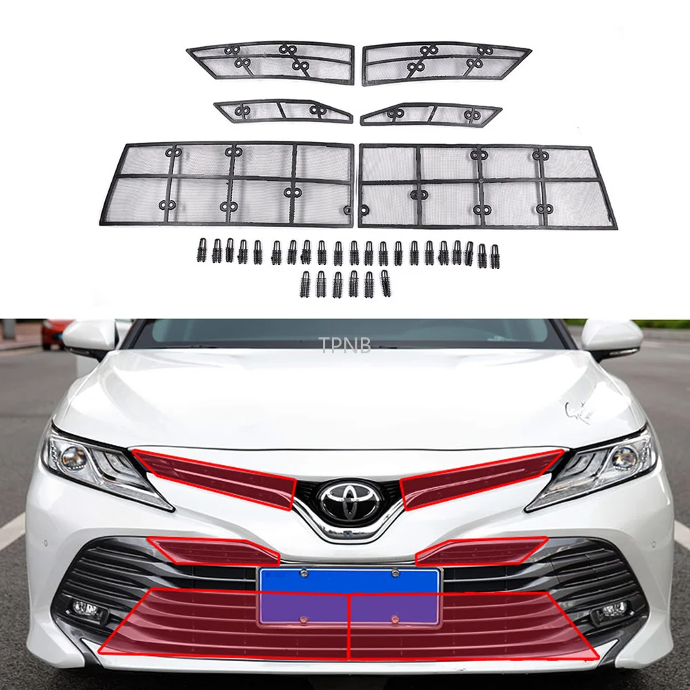 Аксессуары для Toyota Camry 2018 8th XV70 перед насекомыми нержавеющая сталь + пластик |