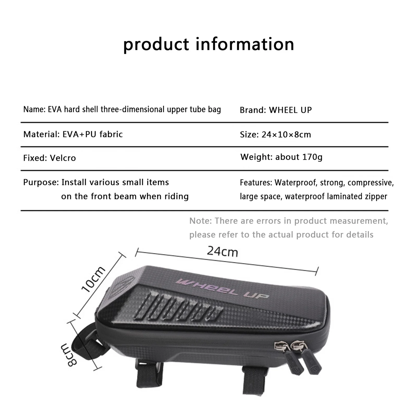 

Bicycle Frame Professional Cycling Accessories Bicycle Solid Shell Front Beam Bag Waterproof Upper Tube Hanging Saddle Stable