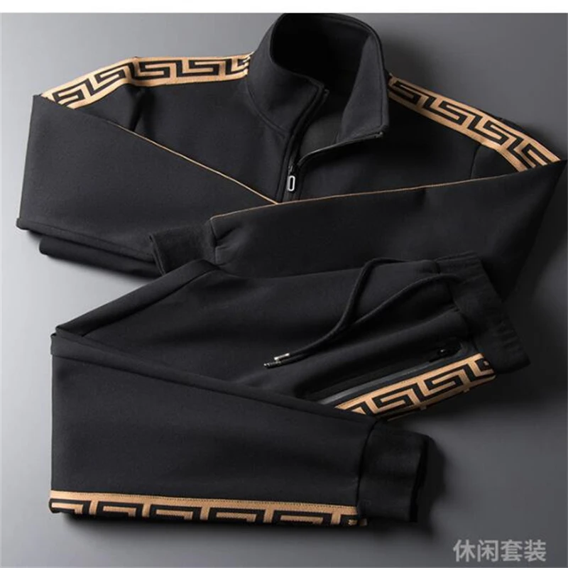 

Новинка 2021, спортивная одежда, повседневный костюм, мужская толстовка с воротником-стойкой и длинным рукавом, спортивная одежда для среднег...