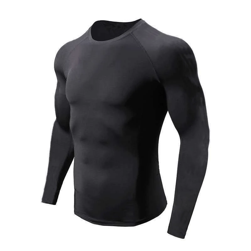 

Autumn Brand Gym Clothing Fitness T-shirt Men Muscle Compression Skinny Long Sleeve Bodybuilding T Shirt Sports Workout Tee Tops