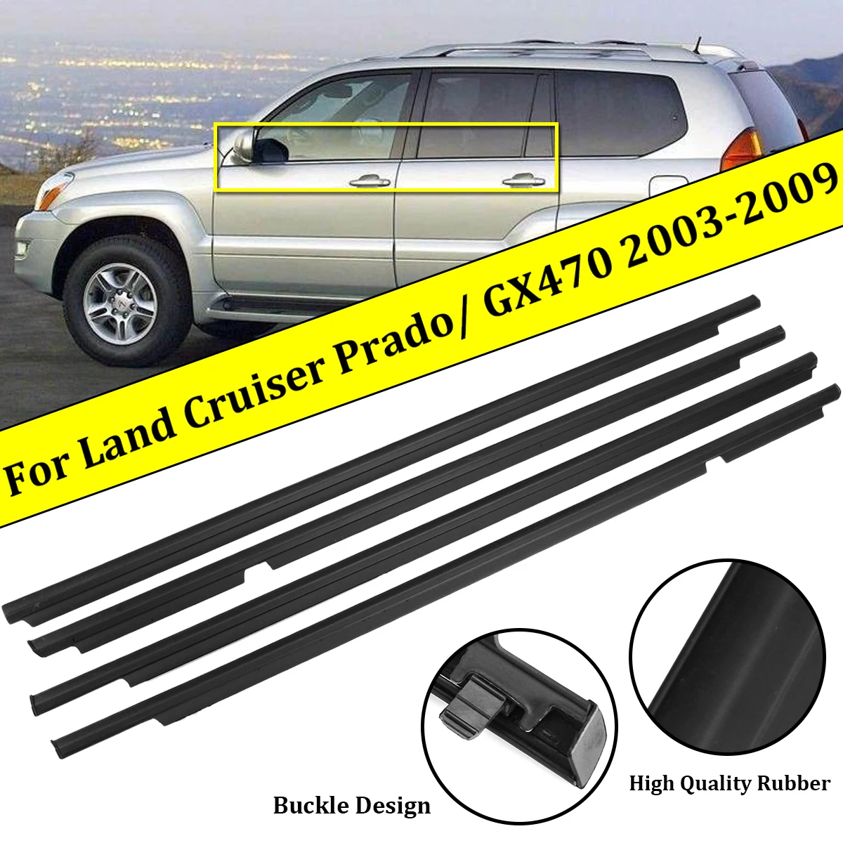 4 шт. уплотнительные ленты для Toyota Land Cruiser 120 Prado 2003 2009 Lexus GX470 2009|Уплотнители авто| |
