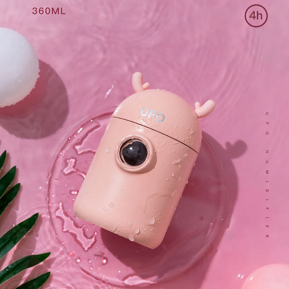 

360ML Air Diffuser USB Air Purifier With Led Night Light Pink Deer Mist Maker Humidifier Black Devil Aroma Diffuser For Home