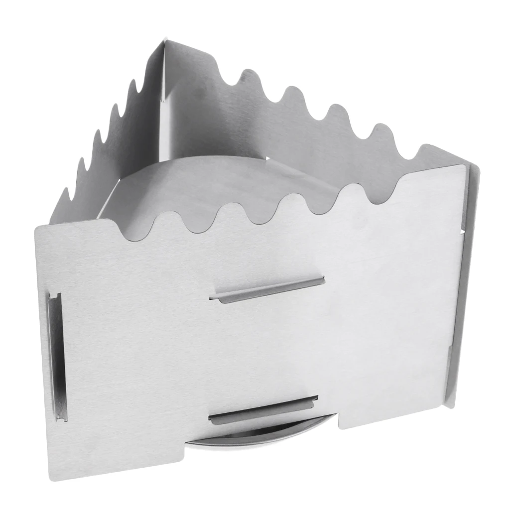 

Camping Stove Stainless Steel Folding Alcohol Burner Pocket Lightweight for