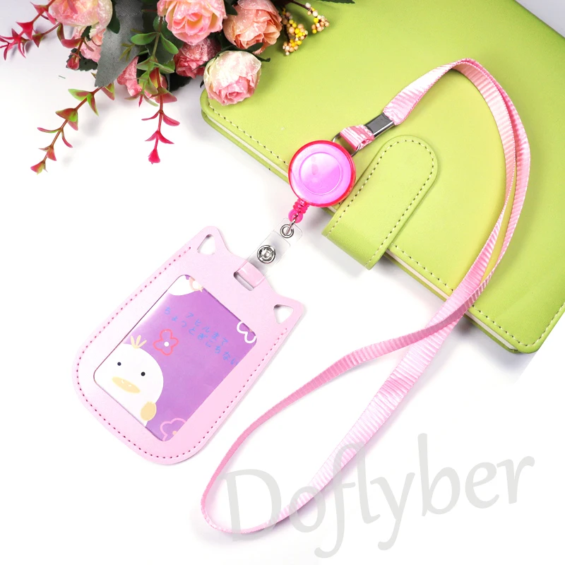 С милым рисунком кота Форма искусственная кожа удостоверение личности держателя