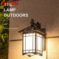 dlmh solar outdoor wall lamp classical light remote control led sconces waterproof for home