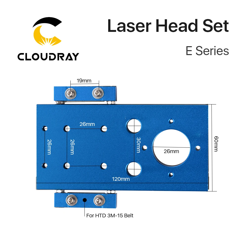 

Cloudray CO2 E Series Laser Head Blue Set Lens D20mm FL50.8 /63.5 /101.6mm Mirror 25mm for Laser Engraving Cutting Machine